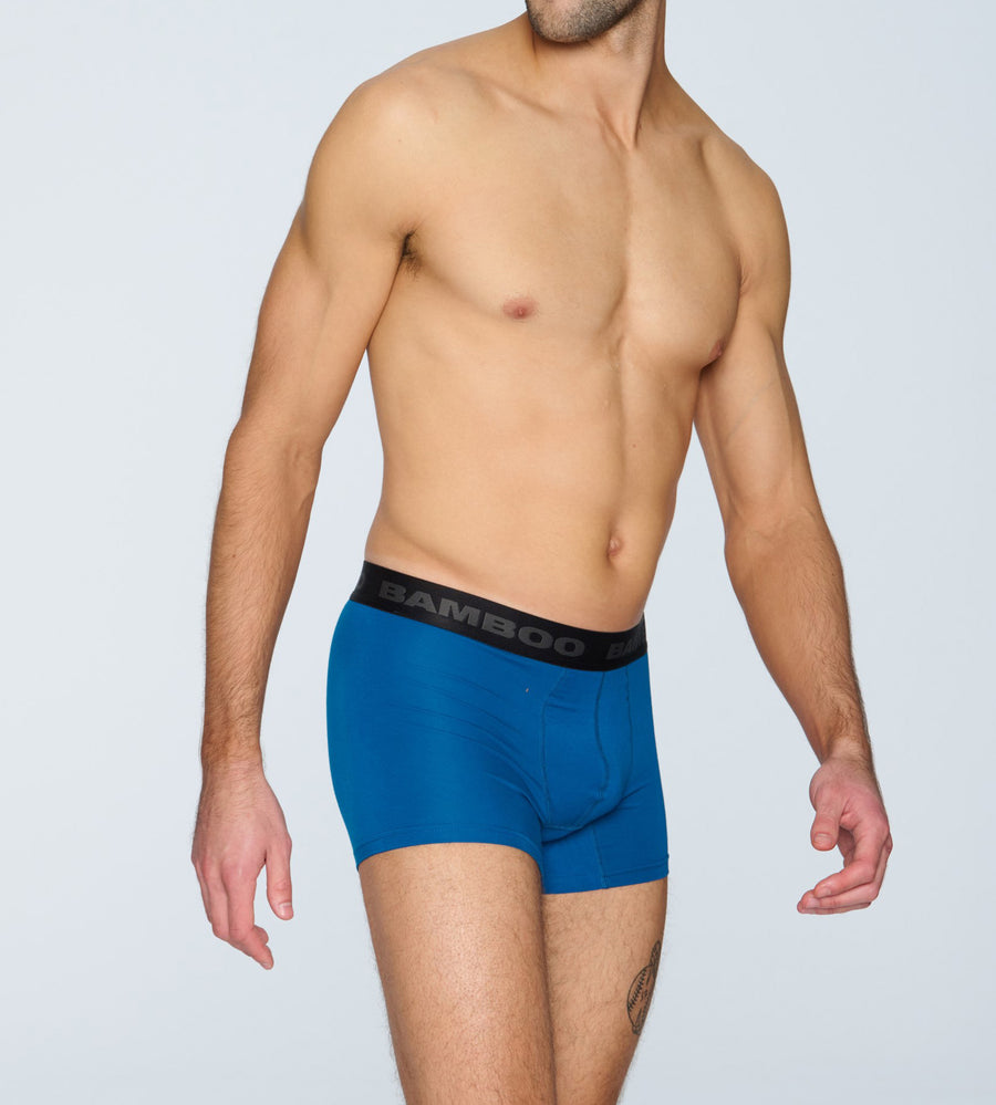 Men's Weekend Boxer Brief Underwear-Small Gold/Black/Blue Stripe